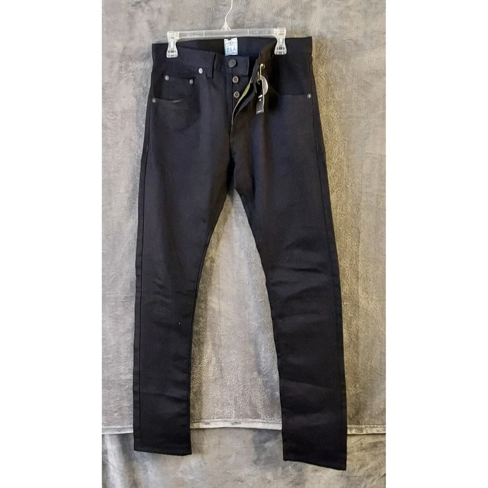 NOS Deadstock Ruell & Ray Men Black Jeans 32 X 34" Denim Button Fly Handmade USA - Picture 2 of 15